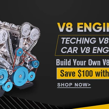 V8 Engine Model Kit that Works - Build Your Own V8 Engine - TECHING 1: 3 Full Metal V8 Car Engine Model Kit