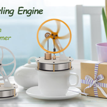 ENJOMOR Stirling Engine Metal Low Temperature Difference LTD Coffee Engine Gear Transmission Heat Engine Model | Enginediy