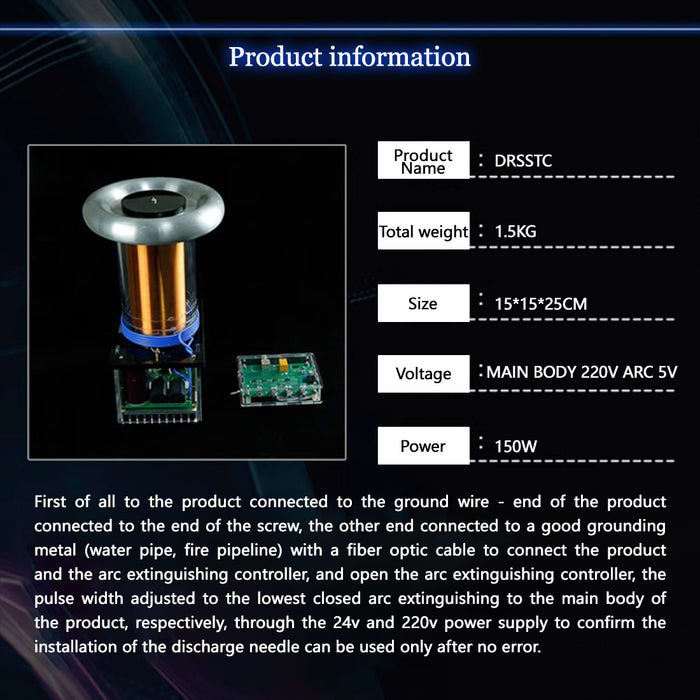 music tesla coil artificial lightning storm coil experiment model