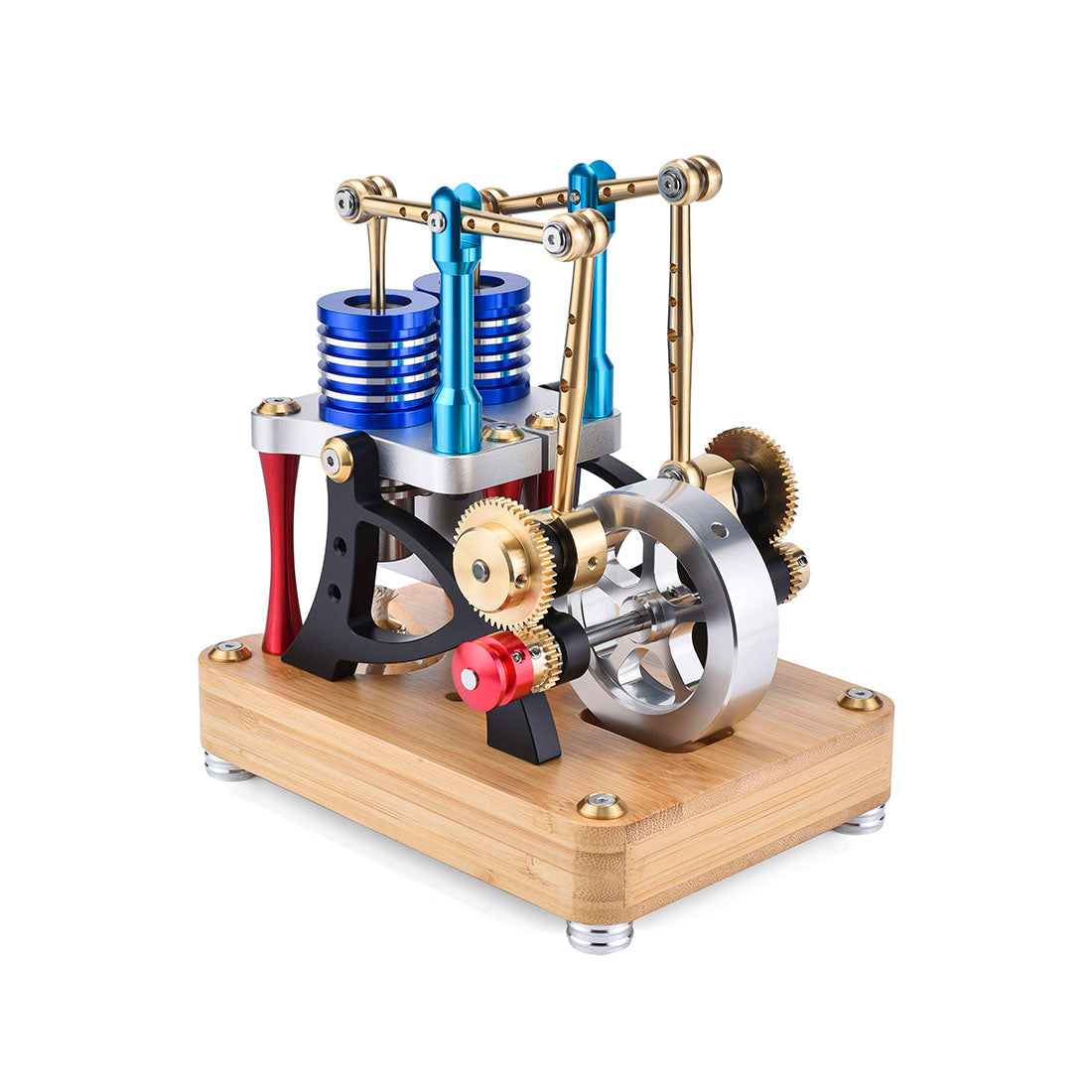 enjomor alpha balance beam dual cylinder hot air stirling engine external combustion engine model