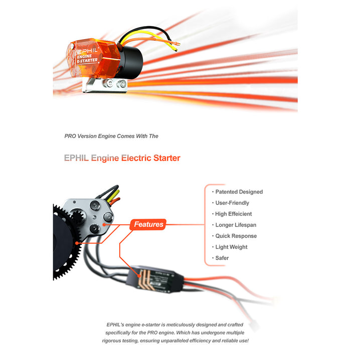 EPHIL X-38cc-S pro electric startar spark plug two-stroke single cylinder aircraft models