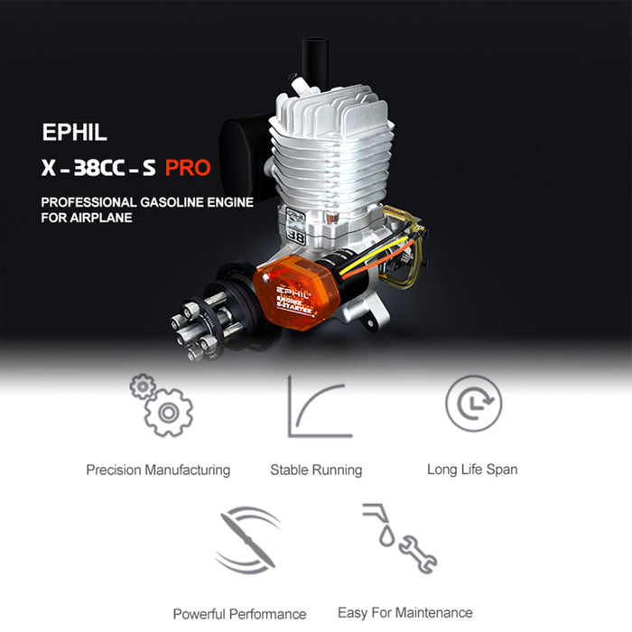 EPHIL X-38cc-S pro electric startar spark plug two-stroke single cylinder aircraft models