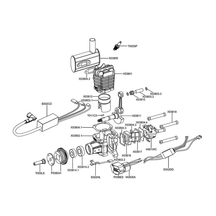 EPHIL X-38cc-S pro electric startar spark plug two-stroke single cylinder aircraft models