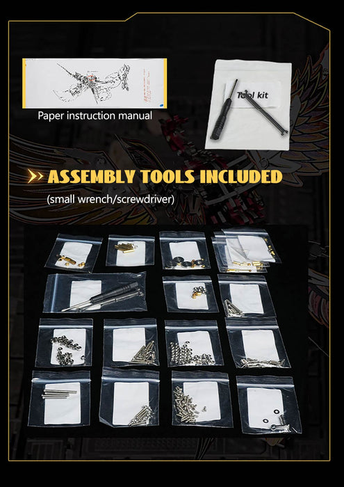 3D Metal Mechanical Phoenix Assembly Model Kit with Mechanical Transmission