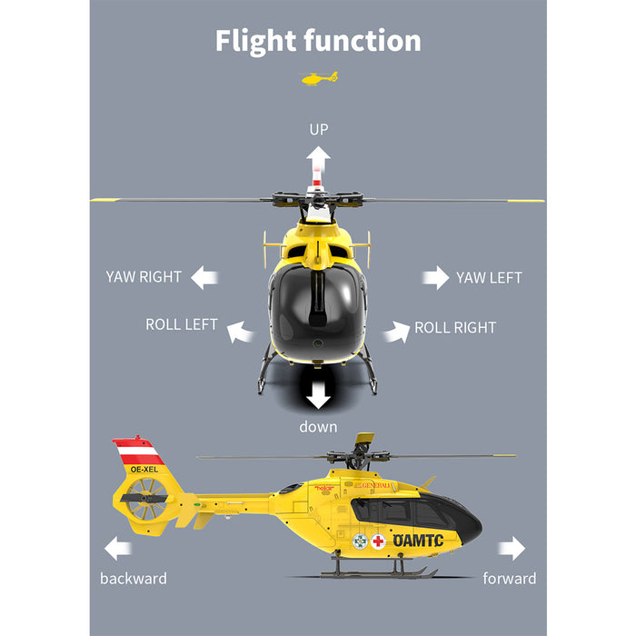 YU XIANG F06 RC Helicopter 1/36 Scale EC-135 2.4G 6-Channel Direct-Drive Brushless 3D Aerobatic Aircraft Model