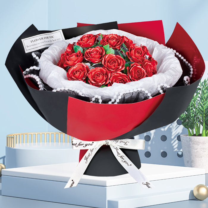 diy metal 3d bouquet adult assembly handcrafted set for home decoration