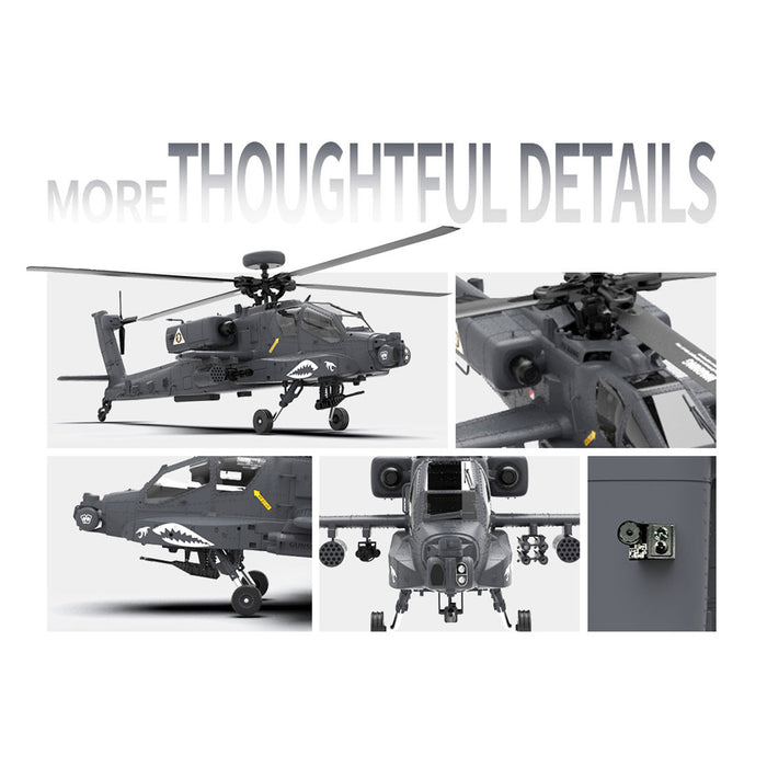 YU XIANG Apache GPS Helicopter F11-S AH64 1/32 Scale 2.4G 6CH RC Dual-Axis Co-Drive Flybarless 6G/3D Stunt