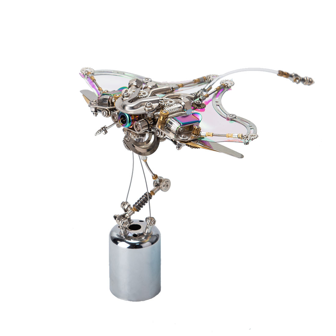 Mechanical Manta Ray 3D Steampunk Metal Kits with Bright Eyes and Translucent Wings