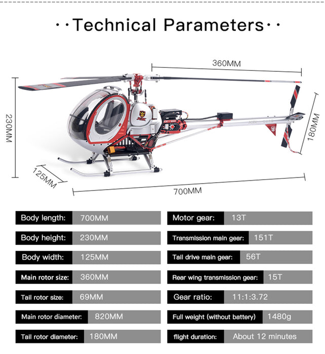 JCZK 300C PRO 2.4G 12CH Flybarless RC Helicopter Model with H1 Smart Flight Control and GPS Positioning (RTF Version)