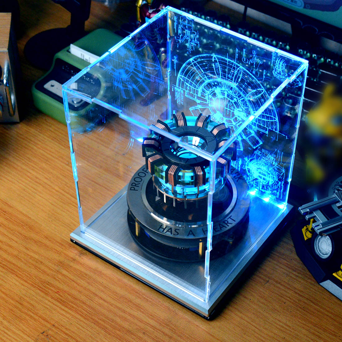 1:1 Scale MK1 Arc Reactor Floating Rotating LED Tech Desk Ornament