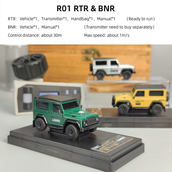 LDARC R01 1/64 Scale 2.4G RC Electric Mini Climbing Car Model with Interactive Light Set