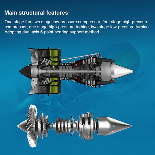 teching metal turbofan engine model kit that works build your own jet engine building set 