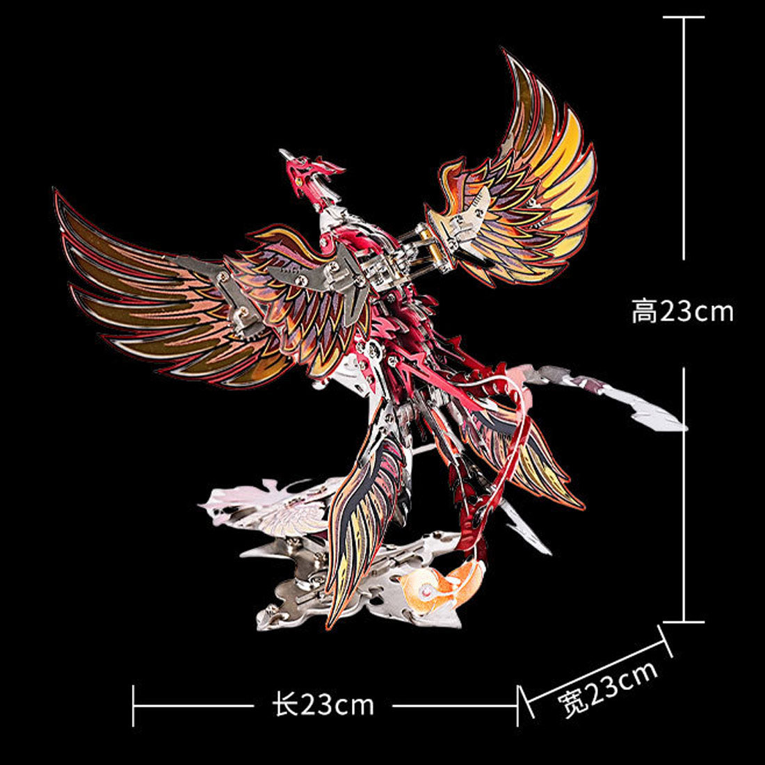 3D Metal Mechanical Phoenix Assembly Model Kit with Mechanical Transmission