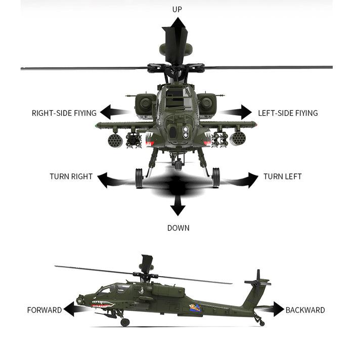 YU XIANG F11 AH64 1/32 Scale 2.4G 6CH BNF Version Helicopter Model 