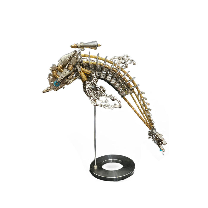 3D DIY Mechanical Dolphin Steampunk Metal Assembly Model Bionic Oceanic Creature Creative Desk Ornament