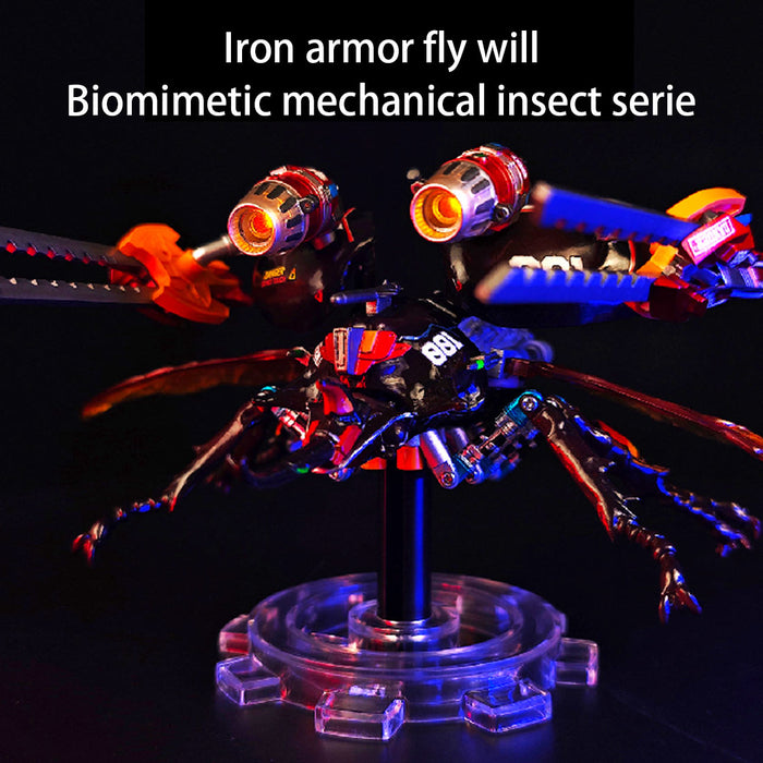 3D Mechanical Bionic Beetle Assembly Model Kit with LED Lighting Eight-Cylinder Engine