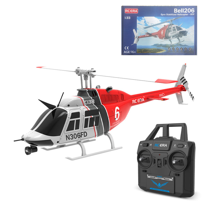 RC ERA C138 1/33 Scale BELL 206 Helicopter 2.4G 6CH Single-Rotor Gyroscopic Flying Aircraft Model