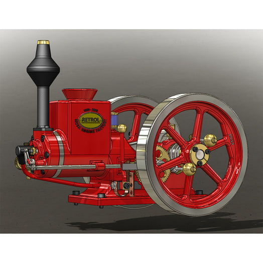 EngineDIY RETROL ENGINE HM-01 7cc Engine 4-stroke Horizontal Hit and Miss Internal Combustion Engine Model