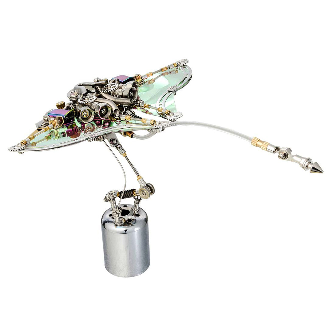 Mechanical Manta Ray 3D Steampunk Metal Kits with Bright Eyes and Translucent Wings