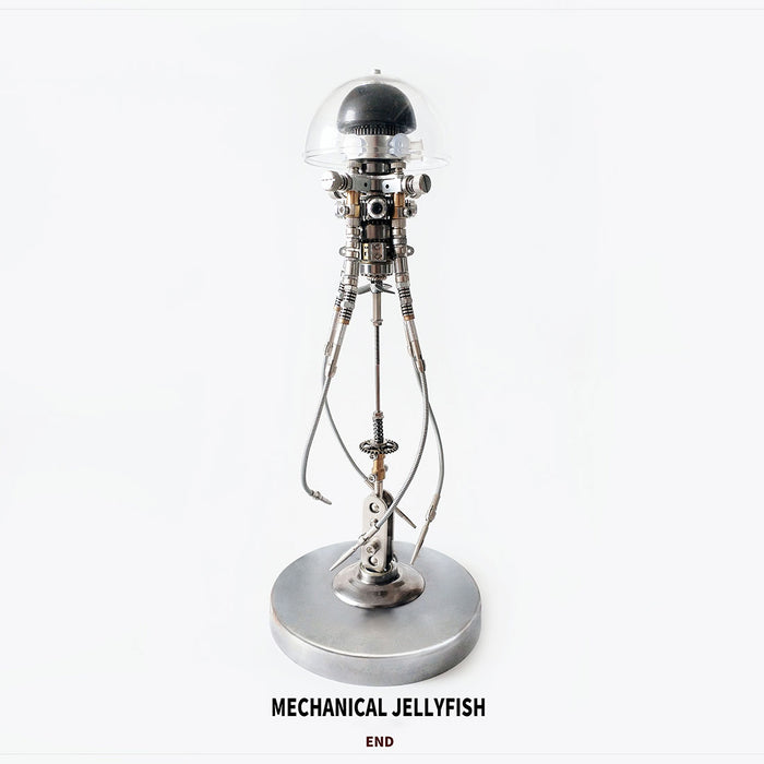 3D DIY Mechanical Jellyfish Steampunk Bionic Model with LED Lights Creative Desk Ornament