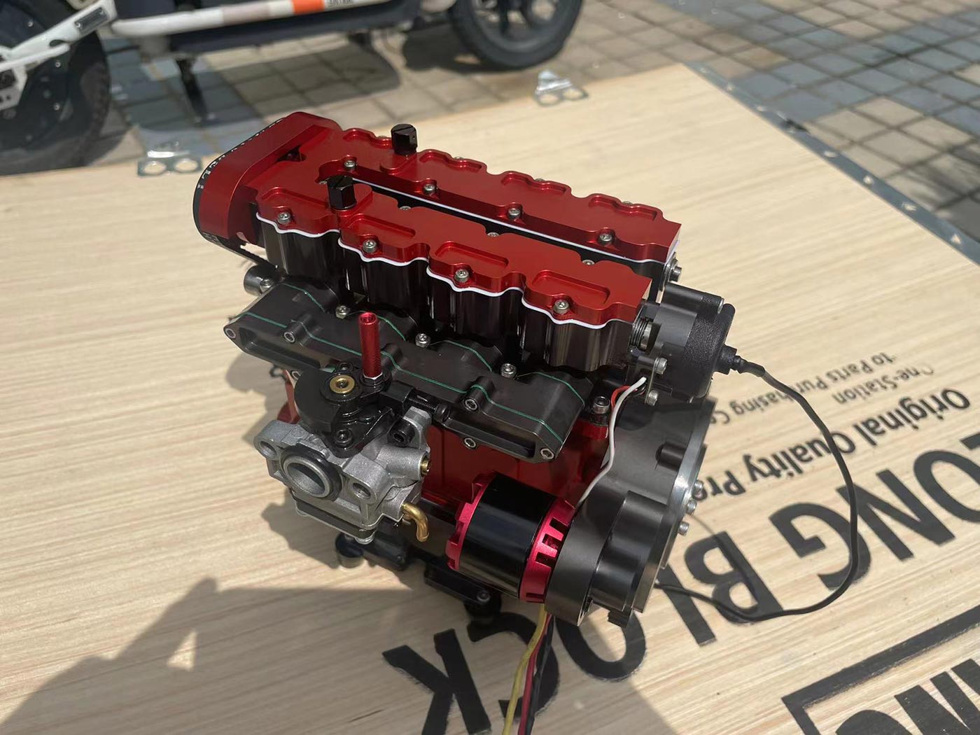 enginediy l4 engine enjomor gs l4 dohc inline 4 cylinder 4 stroke water-cooled rc gasoline engine model that works ic engine