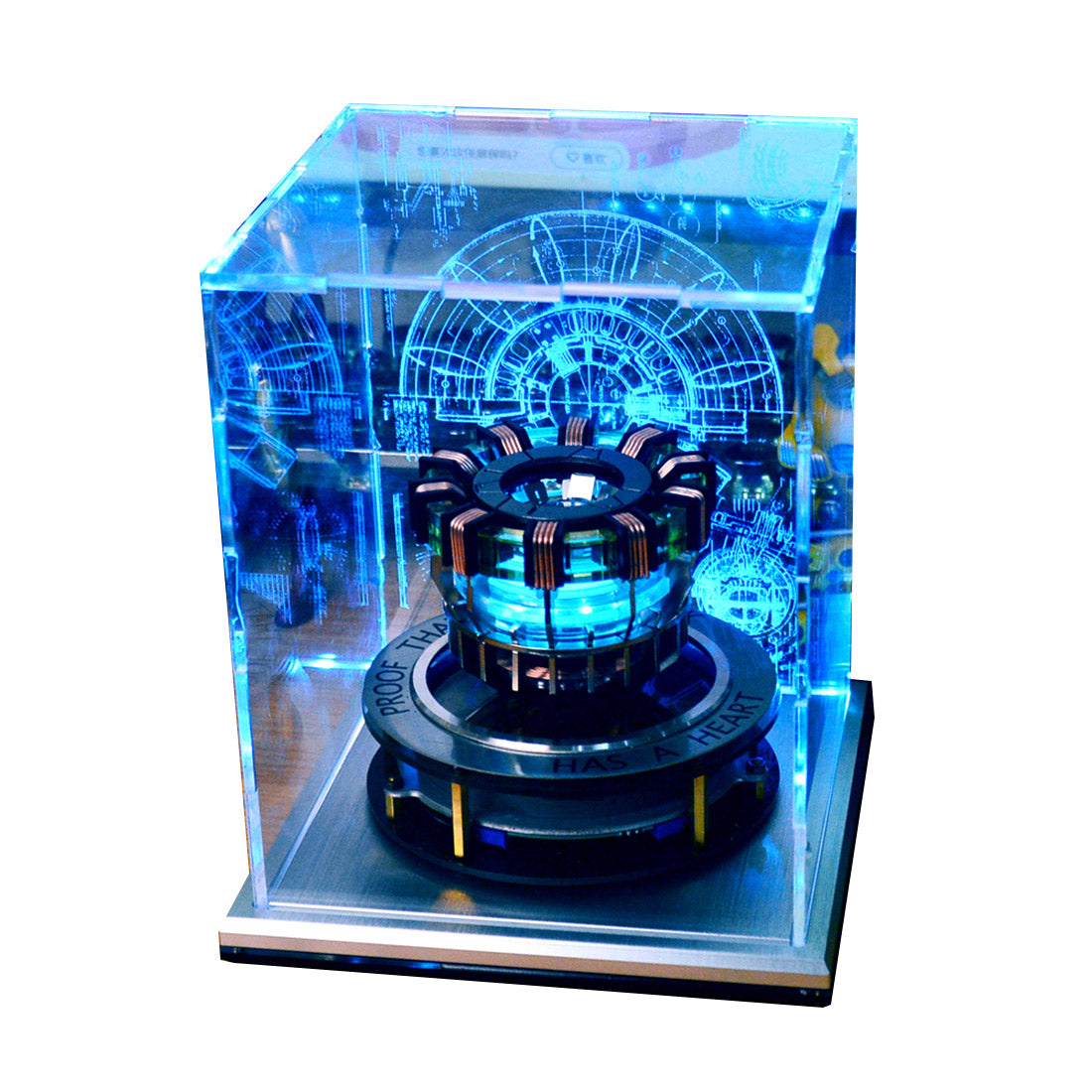 1:1 Scale MK1 Arc Reactor Floating Rotating LED Tech Desk Ornament