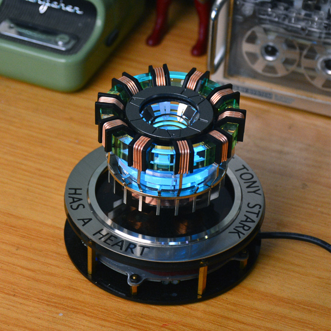 1:1 Scale MK1 Arc Reactor Floating Rotating LED Tech Desk Ornament