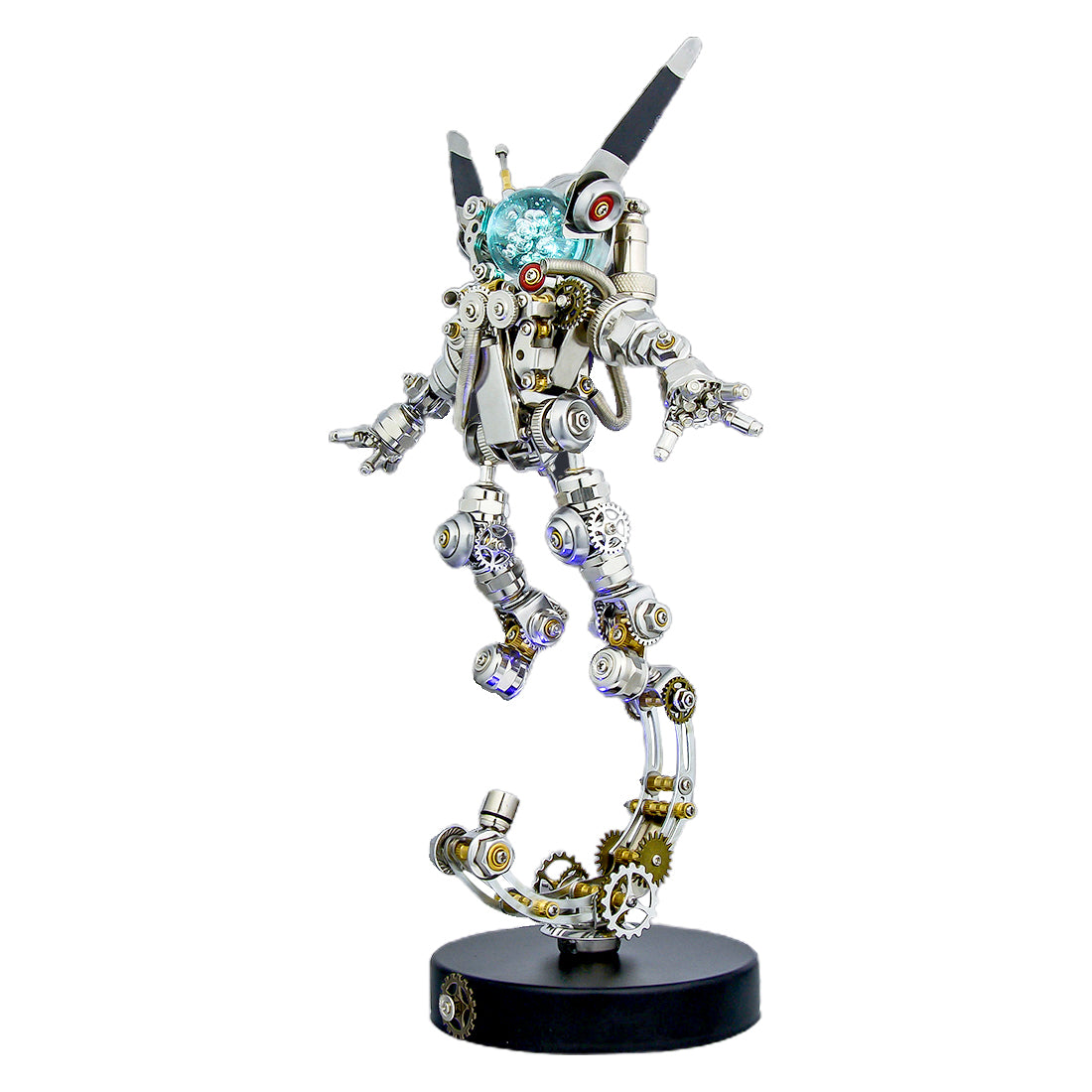 3D DIY Assembly Metal Mechanical Aerospace Rabbit with Lights & Stand Model Sci-fi Punk Toy Set -500CS