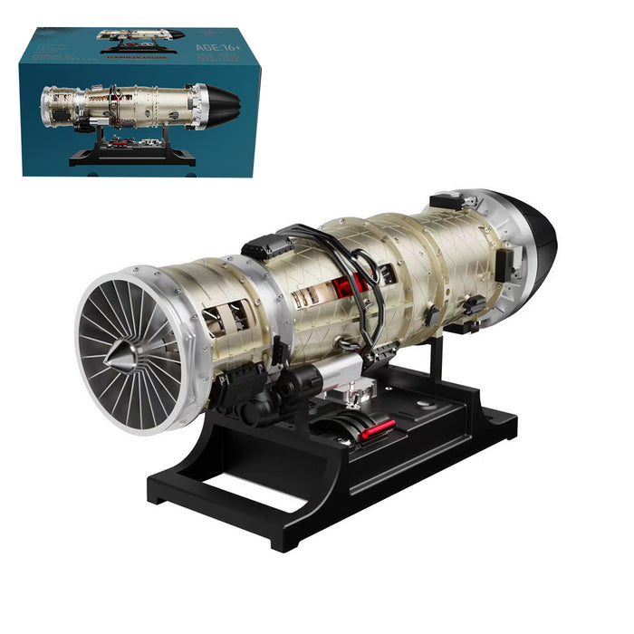 Turbofan Engine Model Kit that Works - Build Your Own Turbofan Engine - TECHING 1/10 Full Metal Electric Turbojet Engine Small Bypass Ratio Twin Rotor Aircraft Model DM135 600+Pcs