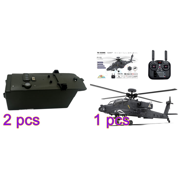 YU XIANG Apache GPS Helicopter F11-S AH64 1/32 Scale 2.4G 6CH RC Dual-Axis Co-Drive Flybarless 6G/3D Stunt