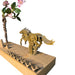 3d mechanical brass horse model with wooden base