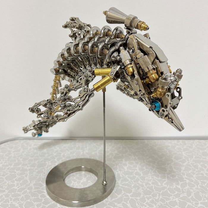 3D DIY Mechanical Dolphin Steampunk Metal Assembly Model Bionic Oceanic Creature Creative Desk Ornament