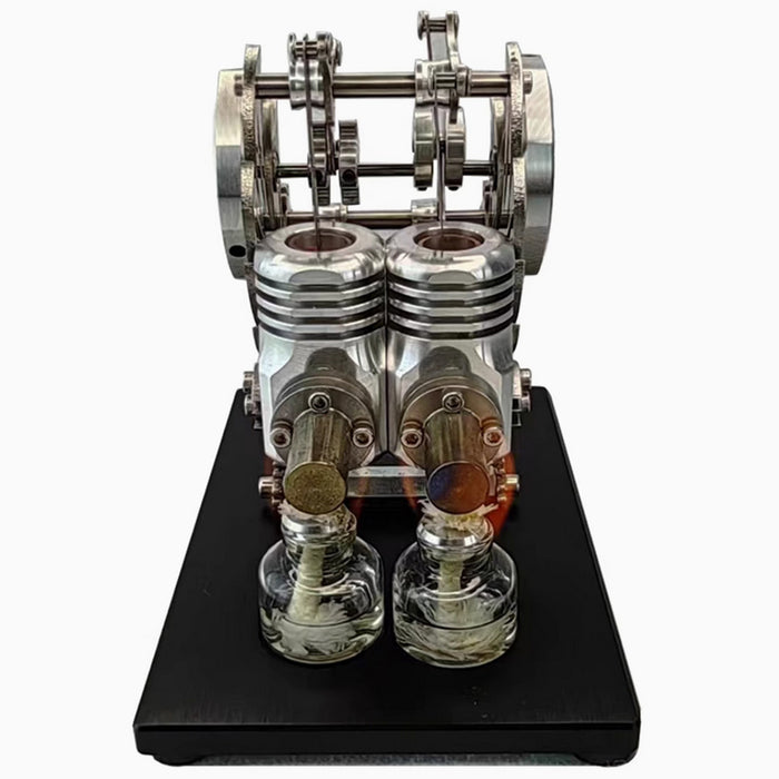 Pigeon-Style Dual-Cylinder Dual-Piston Hot Air Stirling Engine Model Educational Toy