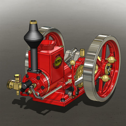 EngineDIY RETROL ENGINE HM-01 7cc Engine 4-stroke Horizontal Hit and Miss Internal Combustion Engine Model