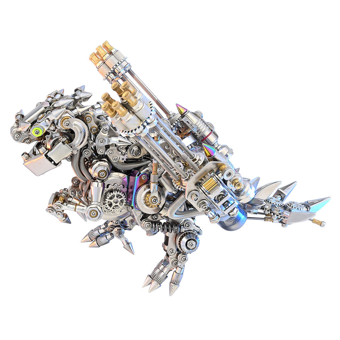 3D DIY Mechanical Dinosaur with Wings Punk Metal Assembly Dinosaur Model Creative Trendy Desk Ornament