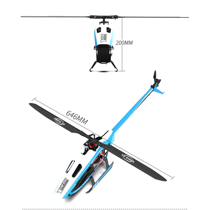 YU XIANG F280 2.4G 6CH RC Brushless Direct Drive 3D/6G Stunt Helicopter RTF Model