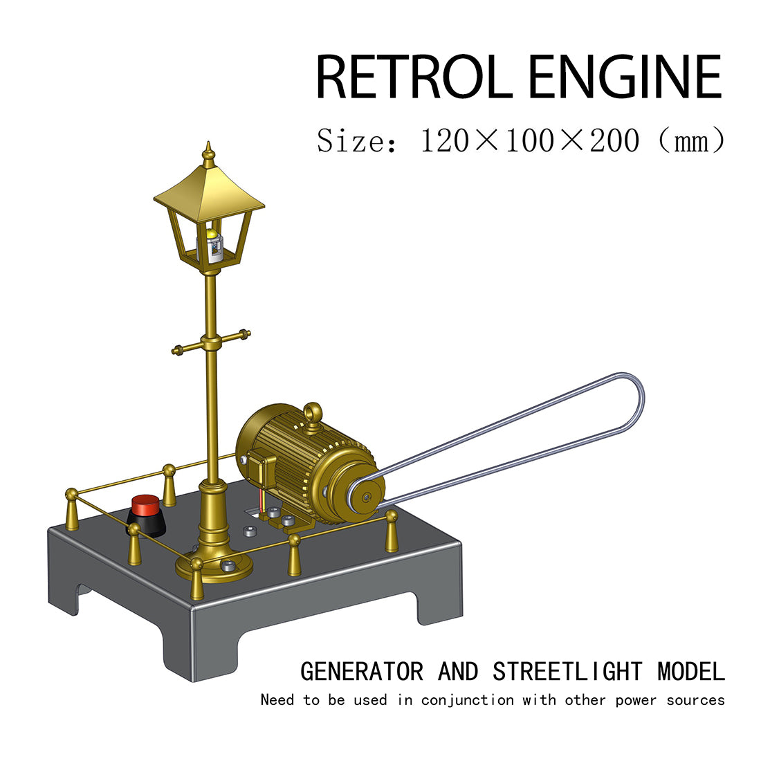 ENJOMOR Retro Vertical Steam Engine Kit with Spherical Boiler and RETROL Mini Steam Generator and Lamp Scene Model Set