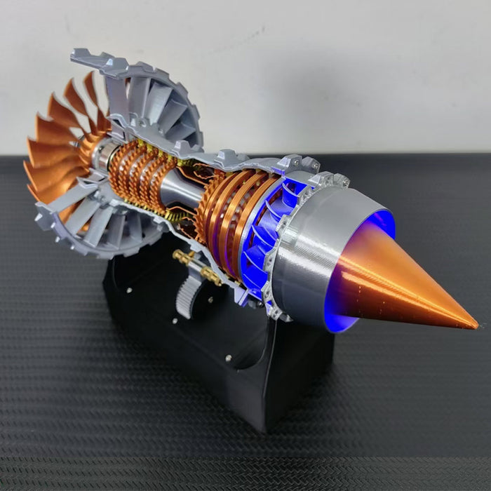 SKYMECHMAN TRENT900 Turbofan Engine Model Kit with LED Light - Turbofan Engine that Works