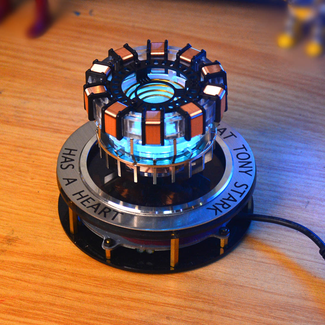 1:1 Scale MK1 Arc Reactor Floating Rotating LED Tech Desk Ornament