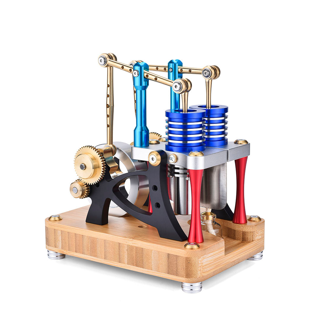 enjomor alpha balance beam dual cylinder hot air stirling engine external combustion engine model