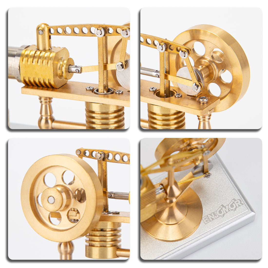 ENJOMOR Robinson Stirling Engine Mini Hot Air Stirling External Combustion Engine STEM Toy (RTR Version)