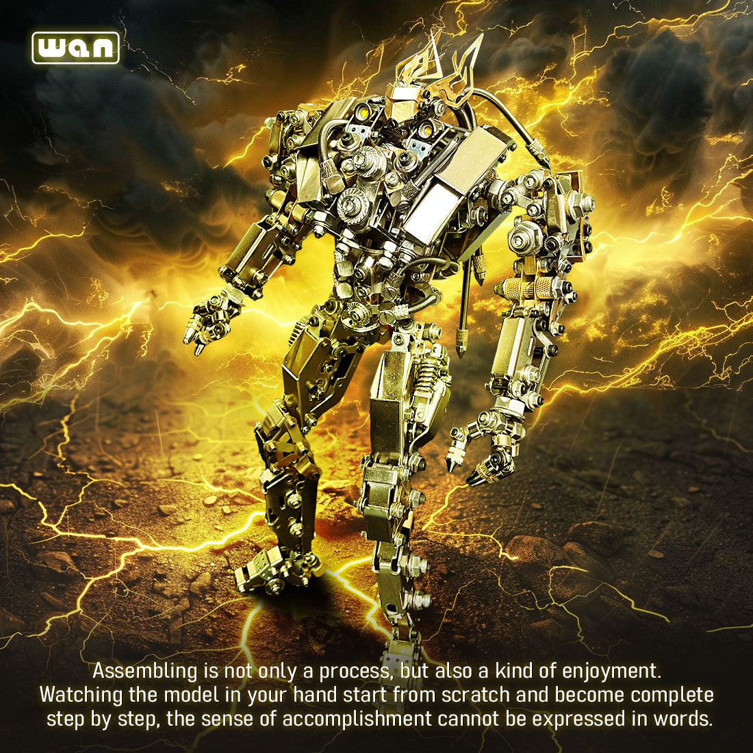 protoss mecha 3D metal model with light steampunk DIY jigsaw crafts