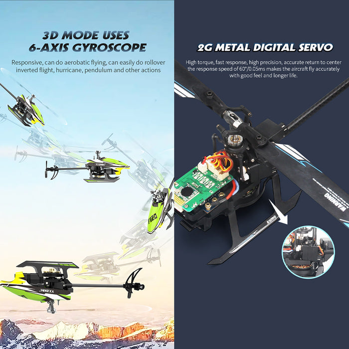 YU XIANG F120 RC Helicopter 2.4G 6CH Direct Drive Brushless Model