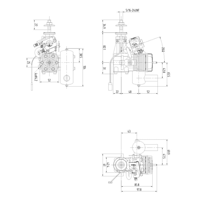 NGH GT17-Pro 17cc single-cylinder two-stroke air-cooled gasoline engine model for fixed-wing rc airplanes