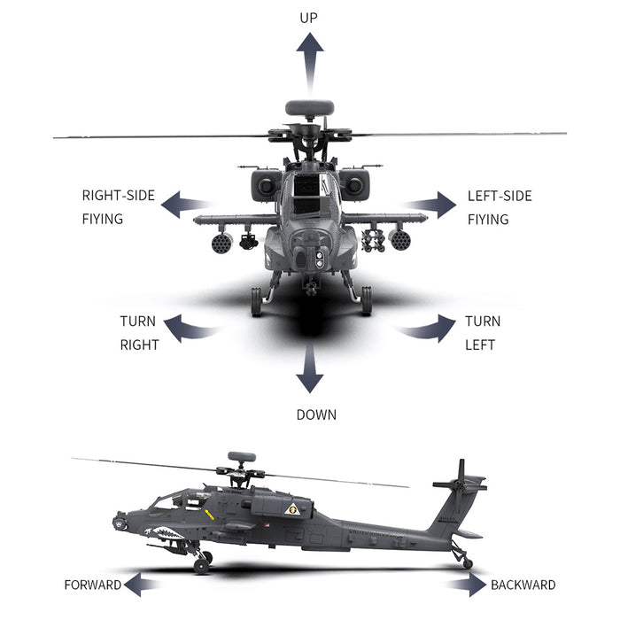 YU XIANG Apache GPS Helicopter F11-S AH64 1/32 Scale 2.4G 6CH RC Dual-Axis Co-Drive Flybarless 6G/3D Stunt