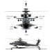 YU XIANG Apache GPS Helicopter F11-S AH64 1/32 Scale 2.4G 6CH RC Dual-Axis Co-Drive Flybarless 6G/3D Stunt