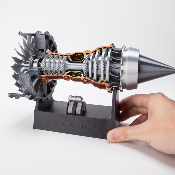 functional turbofan aero aircraft engine 3d printed assembly model 