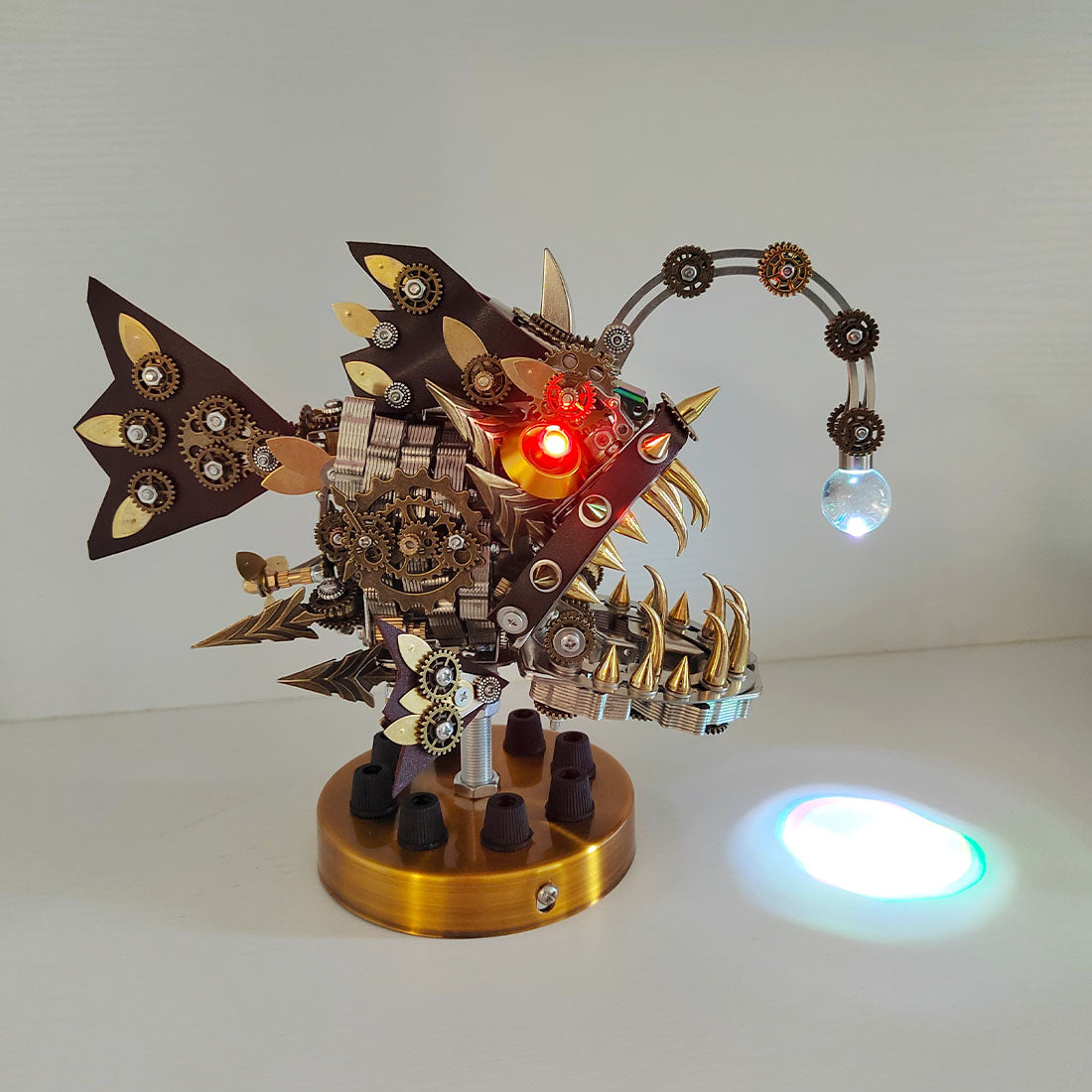 3D Metal Lantern Fish DIY Steampunk Metal Assembly Model Colorful Changing Lamp Creative Trendy Toy -700PCS