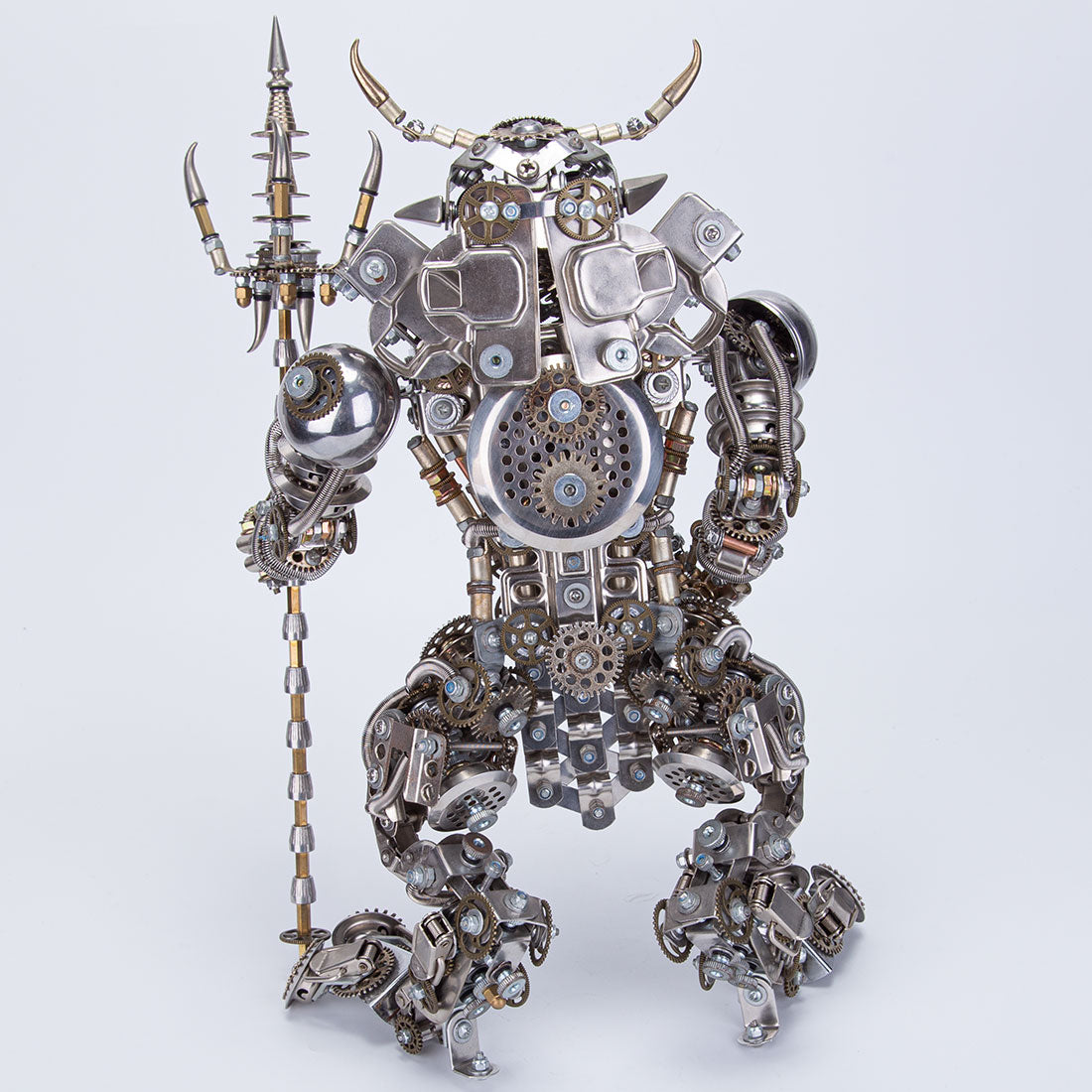 3D Bull-Headed Man DIY Mechanical Punk Demon Surrealistic Creature Metal Assembly Model Creative Ornament