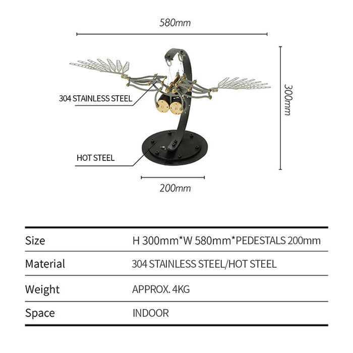 3D Metal Mechanical Flying Bird Model